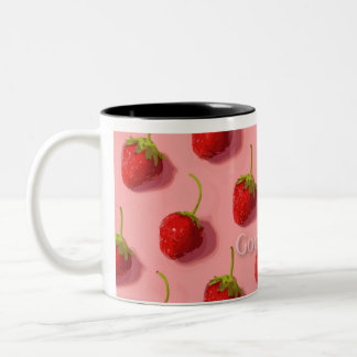 Good Day with Strawberry! :) Two-Tone Coffee Mug