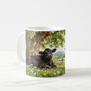 Good Days Happen Here Black Cow Mug