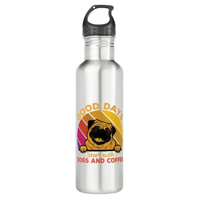 good days start with doge and coffee 710 ml water bottle (Front)