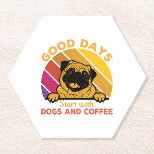 good days start with doge and coffee paper coaster