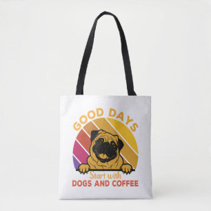 good days start with doge and coffee tote bag