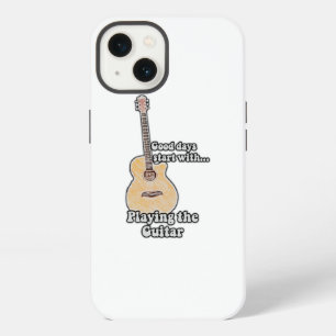 Good days start with playing the guitar. retro iPhone 13 case