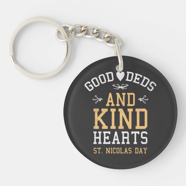 Good Deeds and Kind Hearts St. Nicholas Day Key Ring (Front)