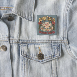 Good Dishes Ordinary Tuesdays Floral China 15 Cm Square Badge