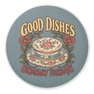 Good Dishes Ordinary Tuesdays Floral China Ceramic Knob