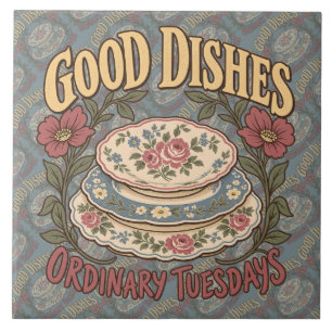 Good Dishes Ordinary Tuesdays Floral China Ceramic Tile