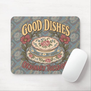 Good Dishes Ordinary Tuesdays Floral China Mouse Pad