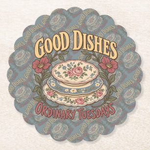 Good Dishes Ordinary Tuesdays Floral China Paper Coaster