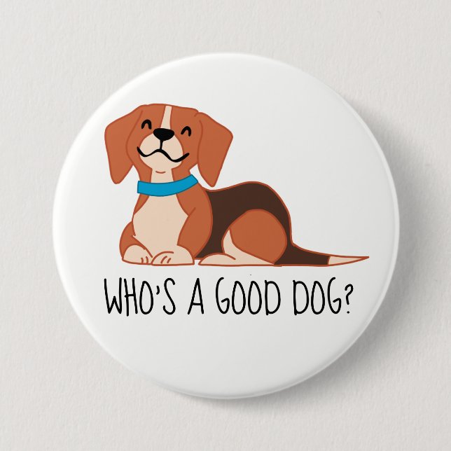 Good Dog Large, 3 Inch Round Button (Front)