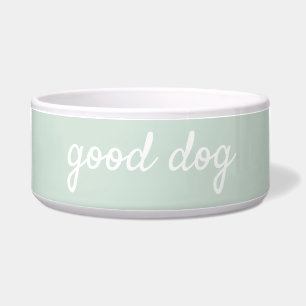 Good Dog Light Sage Green Dog Food Bowl