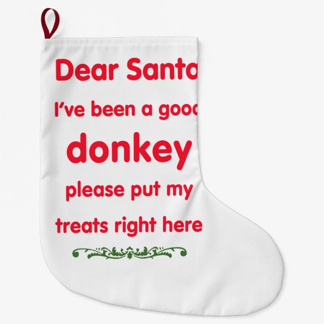 good donkey large christmas stocking (Front)