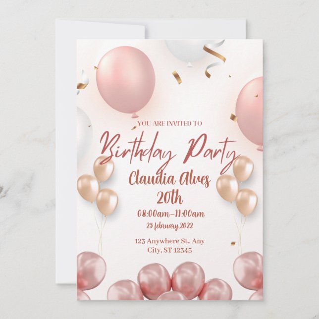 Good elegant birthday invitation. invitation (Front)