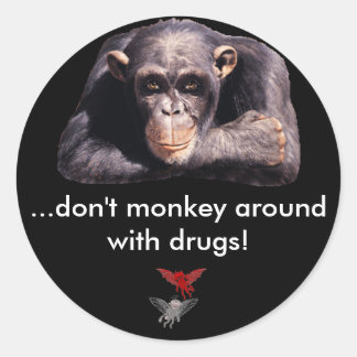 Good /Evil, ...don't monkey around with... Classic Round Sticker