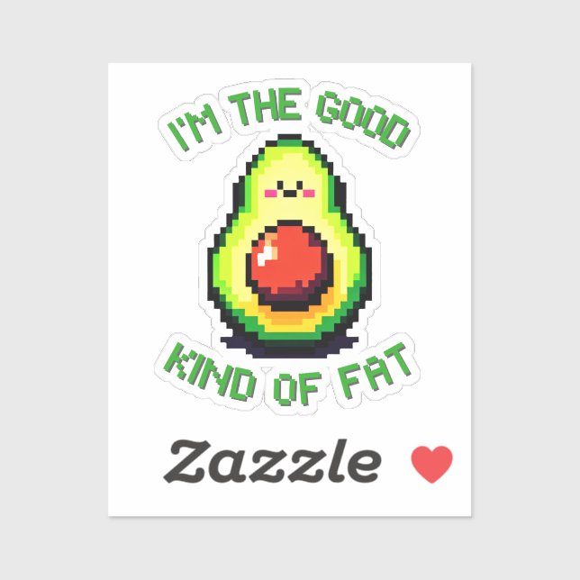 Good Fat Avocado - Funny Pixel Art Food Design (Sheet)