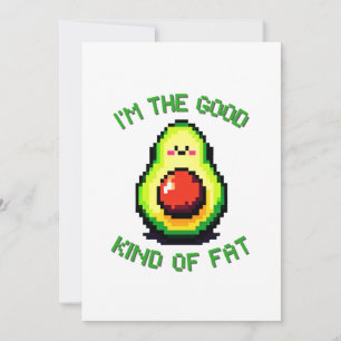 Good Fat Avocado - Funny Pixel Art Food Design Holiday Card