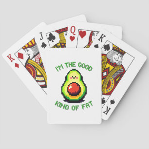 Good Fat Avocado - Funny Pixel Art Food Design Playing Cards