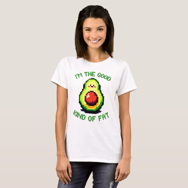 Good Fat Avocado - Funny Pixel Art Food Design T-Shirt (Front Full)