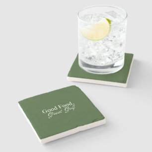 Good Food, Great Golf Deep Green Clubhouse Stone Coaster