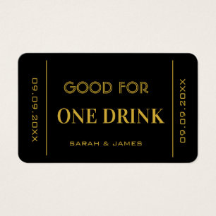 Good For One Drink Wedding Drink Voucher Ticket