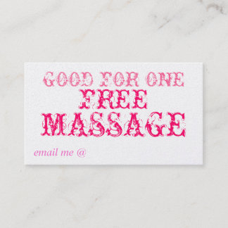 GOOD FOR ONE FREE MASSAGE - CARD