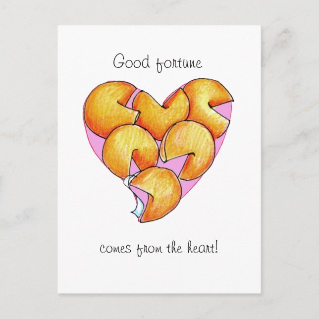 Good Fortune comes from the heart Postcard (Front)