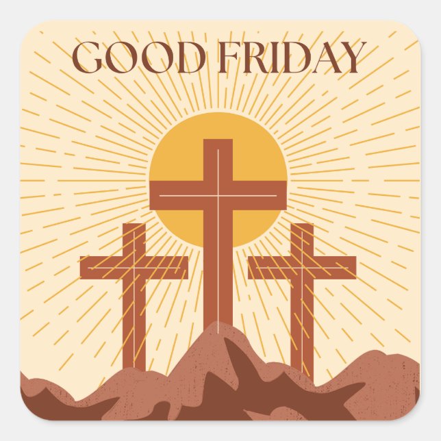 Good Friday Card Square Sticker (Front)