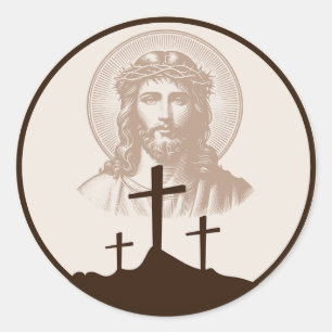 Good Friday Catholic Adoration – Lent Devotional  Classic Round Sticker
