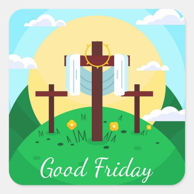 Good Friday Square Sticker (Front)