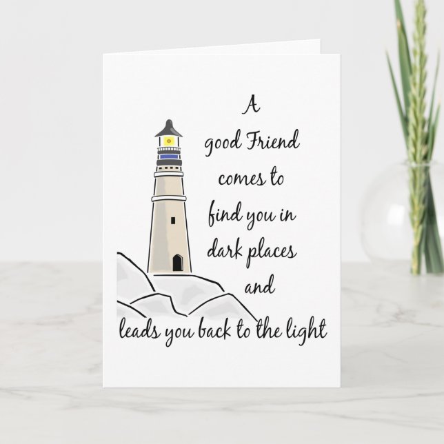 Good Friend Inspirational Quote Card (Front)