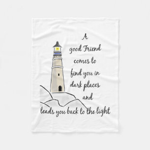 Good Friend Inspirational Quote Fleece Blanket