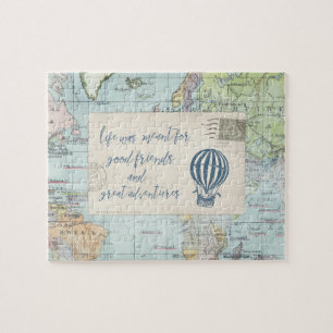 Good Friends and Great Adventures Quote Jigsaw Puzzle
