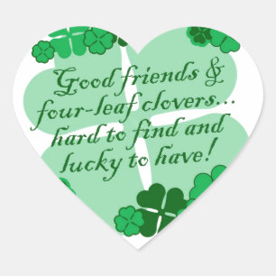 Good Friends and Shamrocks Heart Sticker