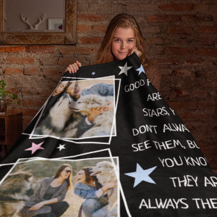 Good Friends are like Stars! Bestie Photo Quote Fleece Blanket