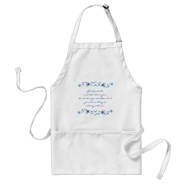 Good Friends are Like Stars Fun Quote Standard Apron (Front)