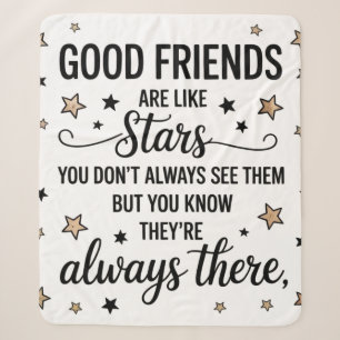 Good Friends Are Like Stars Inspirational Quote Sherpa Blanket