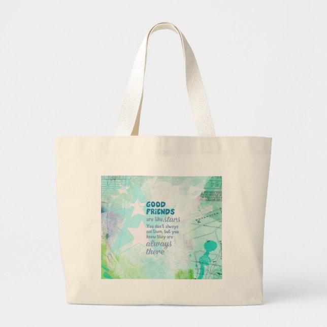 Good Friends are Like Stars Large Tote Bag (Front)