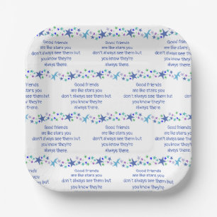 Good Friends are Like Stars Minimalist Modern Deco Paper Plate