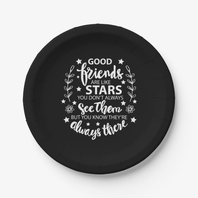 Good Friends Are Like Stars Paper Plate (Front)