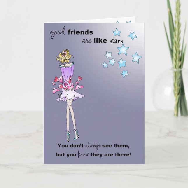 Good friends are like stars! thank you card (Front)