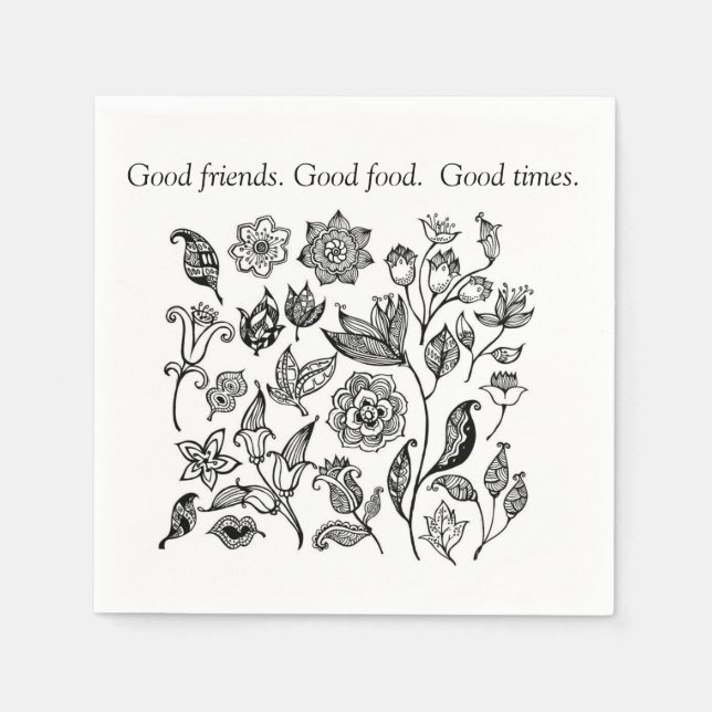 Good friends. Good food, Good times napkins (Front)