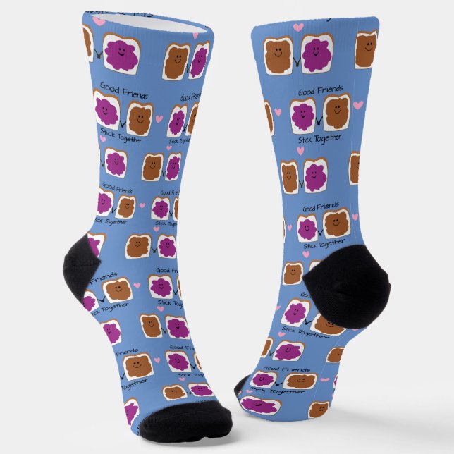 Good Friends PB&J Funny Socks (Angled)