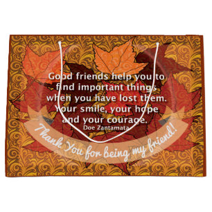 Good friends quote large gift bag