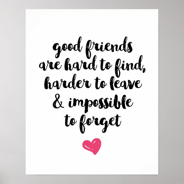 Good friends typography poster print (Front)
