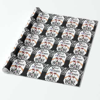 Good Friends Wine Wrapping Paper