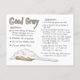 Good Gravy Recipe Postcard