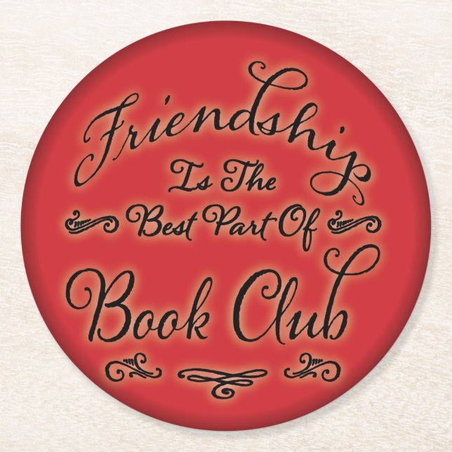Good Group / Reading Book Club Friendship Round Paper Coaster (Front)