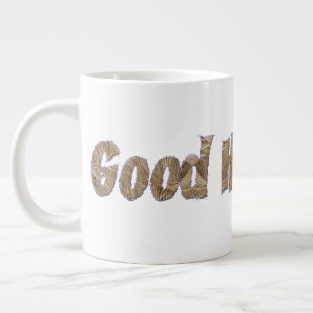 Good Hair Day Funny Realistic Hair Typography Large Coffee Mug (Left)