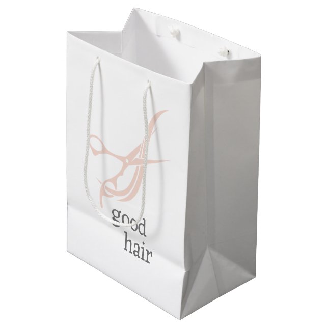 Good Hair Simple Logo Hair Stylist Colourist Medium Gift Bag (Front Angled)