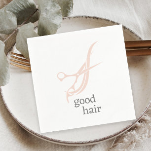 Good Hair Simple Logo Hair Stylist Colourist Napkin