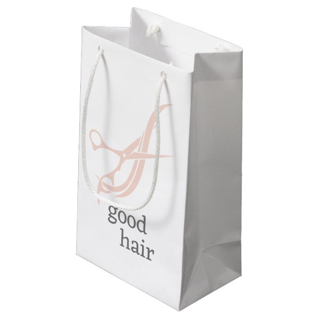 Good Hair Simple Logo Hair Stylist Colourist Small Gift Bag (Back Angled)